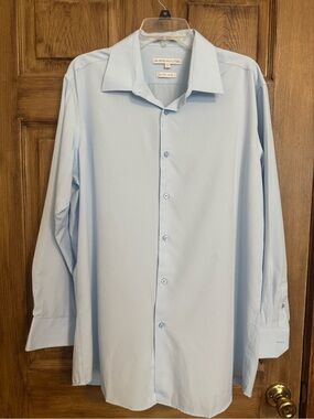 Assante Men's Sky Blue Dress Shirt - Classic Spread Collar
